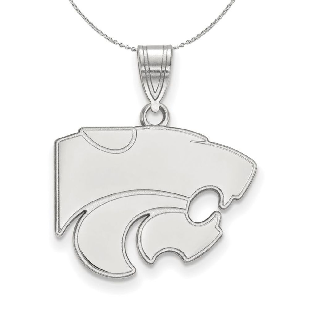 Sterling Silver Kansas State Medium Necklace - 18 Inch